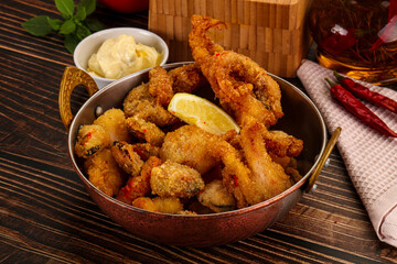 Fritto misto - deep fried seafood mix