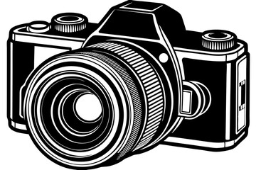 DSLR Camera Detailed Vector with Buttons