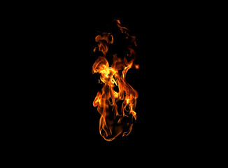 Black background fire, flames with torches and textures with splitting power effect, can grill red,...
