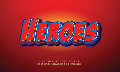heroes text with effect illustration