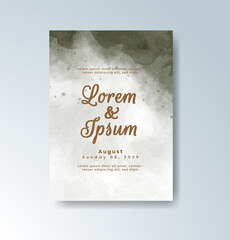Wedding invitation with abstract watercolor background