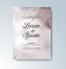 Wedding invitation with abstract watercolor background