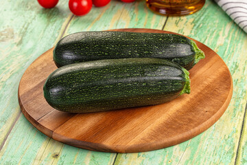 Young fresh raw green zucchini