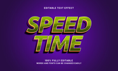 speed time editable text effect with a speed and street text style