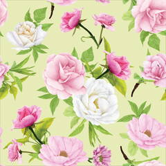 beautiful floral leaves seamless pattern