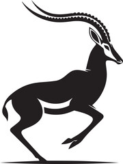 Deer silhouette vector illustration of a wild antlered animal in nature