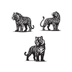 Tiger Standing Vector Silhouette Set

Black and White Tiger Pose Icons

Minimal Standing Tiger Illustration
