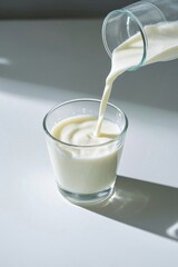 araffe pouring milk into a glass of milk from a bottle