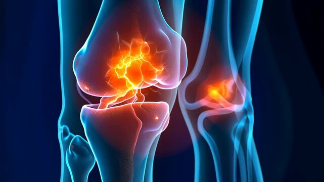 Femur, bone structure, joint health. Skeletal anatomy. Ligaments strengthen bone stability. Cartilage deterioration affects movement. Bone density critical for aging.