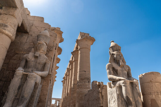 Statue of Ramses II at the ancient temple in Luxor - Egypt