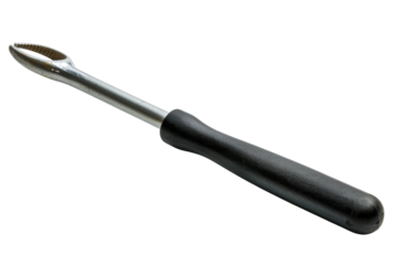 A close-up of a metal hand tool ideal for gripping or pulling in agricultural activities isolated on transparent background