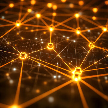 Abstract 3D Scatter Plot Network Visualization