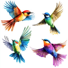 Obraz premium set of colorful bird