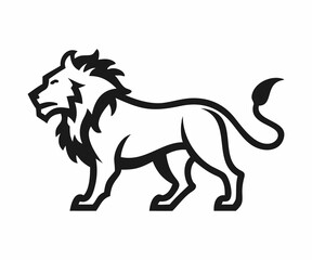 Obraz premium Powerful Lion Silhouette, Perfect for Logos and Designs