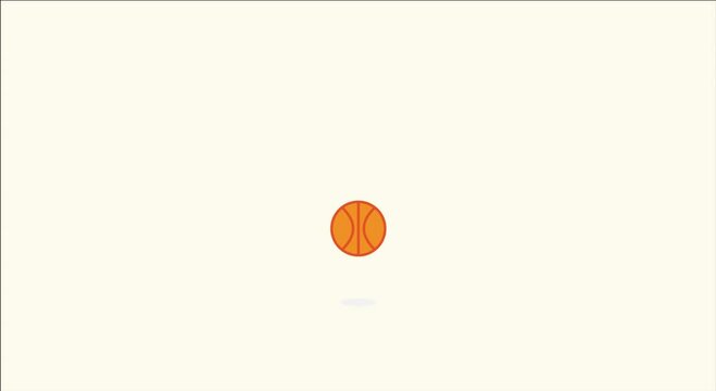 video 2D A basketball falls and bounces off the floor.
