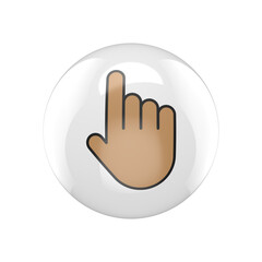 Obraz premium hand sign glossy rounded icon, minimalistic design button