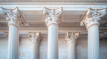 Fototapeta premium Classical Architecture with Detailed Columns and Ornate Capitals