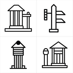 building post icon set
