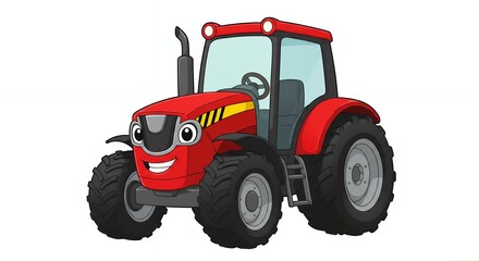 Obraz premium Cartoon tractor illustration educational childrens illustration