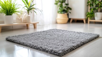 Spotless entryway floor and mat, showcasing a freshly cleaned welcoming space