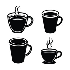 Variety of Coffee Cup Vector Shapes and Silhouettes