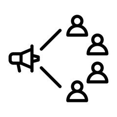 influence people outline icon. marketing black line illustration.