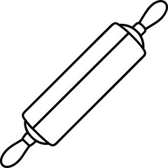 Rolling Pin Icon Vector | Baking, Cooking & Kitchen Tool Line Symbol