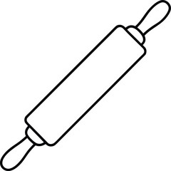 Rolling Pin Icon Vector | Baking, Cooking & Kitchen Tool Line Symbol