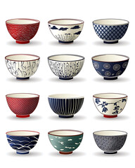 Japanese food illustrator on white background