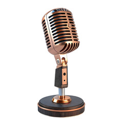 Fototapeta premium vintage microphone isolated on white background