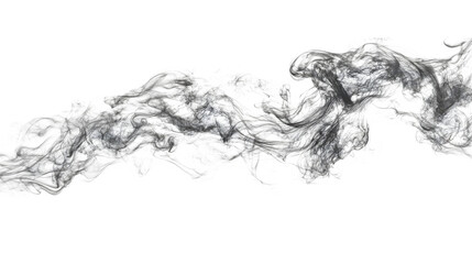 Transparent smoke isolated on white background, HD, realistic