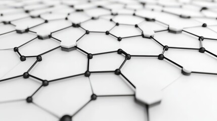 Abstract Molecular Structure with Hexagonal Pattern and Nodes