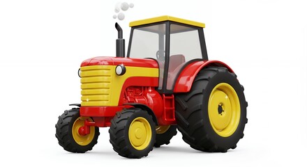 Obraz premium Colorful cartoon farm tractor illustration