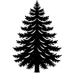 Obraz premium Frosted Pine Vector – Winter Clipart for Holiday Designs & Seasonal Projects