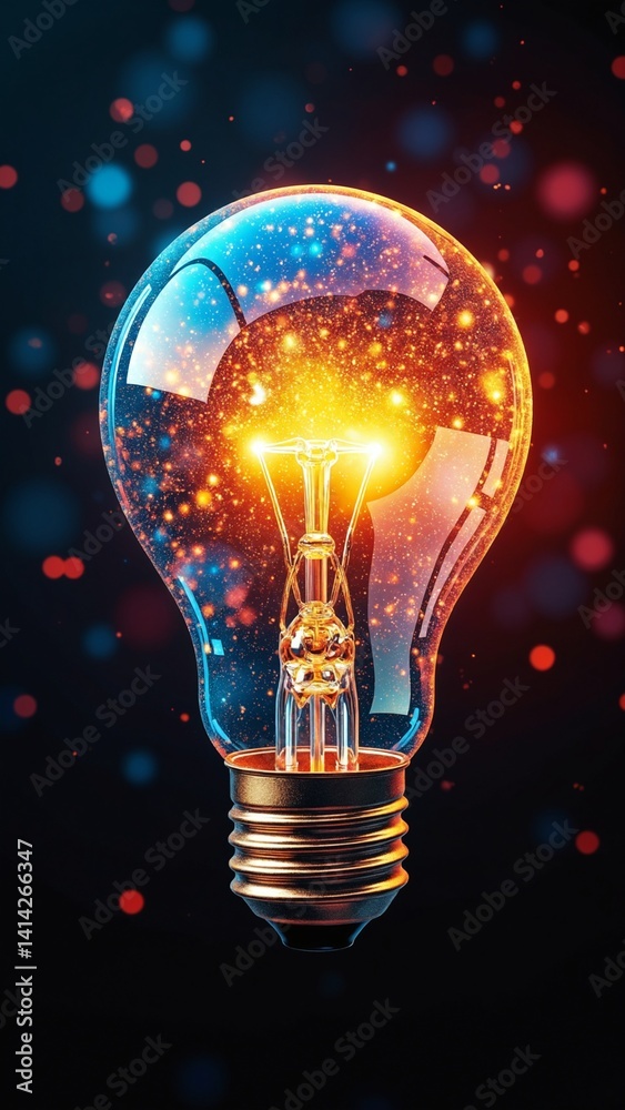 Poster brainstorming concept with a light bulb