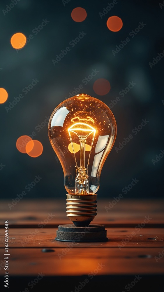 Poster brainstorming concept with a light bulb