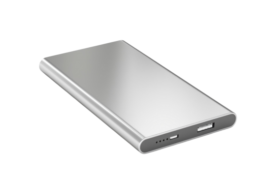 Sleek portable charger ready to power devices anytime, anywhere in modern technology isolated on transparent background