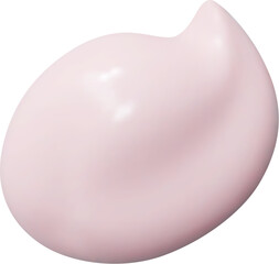 Pink foundation cream swatch, skincare cosmetic drop with smooth, radiant surface and Realistic texture. Isolated 3d vector skincare smear, stroke, face and Body care product, moisturizer or milk