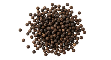 Pile of Black Peppercorns on Transparent Background for Culinary Use