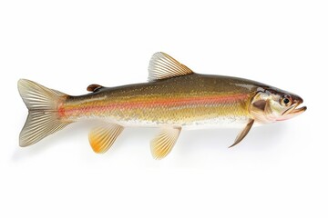Fototapeta premium A vibrant trout showcasing its striking coloration against a white backdrop isolated on transparent background