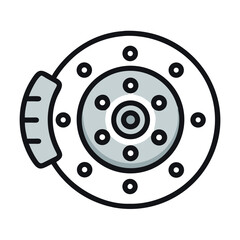 Car Brake Disc with Bolts Icon Design