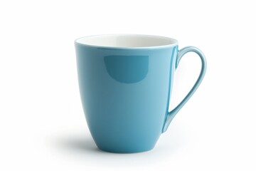 A serene turquoise mug quietly rests on a beautifully lit table, inviting a moment of relaxation isolated on transparent background