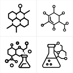 chemical formula icon set
