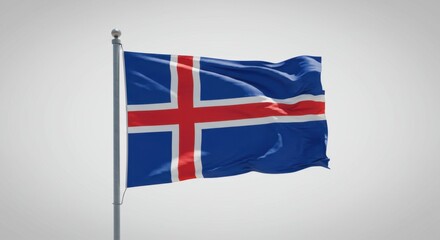 Icelandic Flag Waving Proudly in the Wind: A Symbol of National Identity and Heritage
