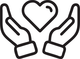  Hands Holding Heart Love Care Icon, vector