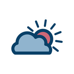 晴れのち曇りのアイコンイラスト