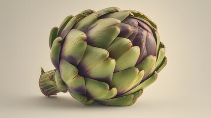 Fototapeta premium Ultra Detailed Perfect Artichoke Specimen on Neutral Background for Food Photography Use