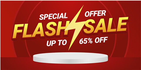Flash Sale Up to 65% Off Ecommerce Promotion Graphic Template Design