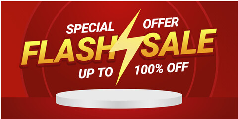 Flash Sale Up to 100% Off Ecommerce Promotion Graphic Template Design