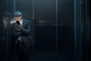 Panicked man stuck in the elevator